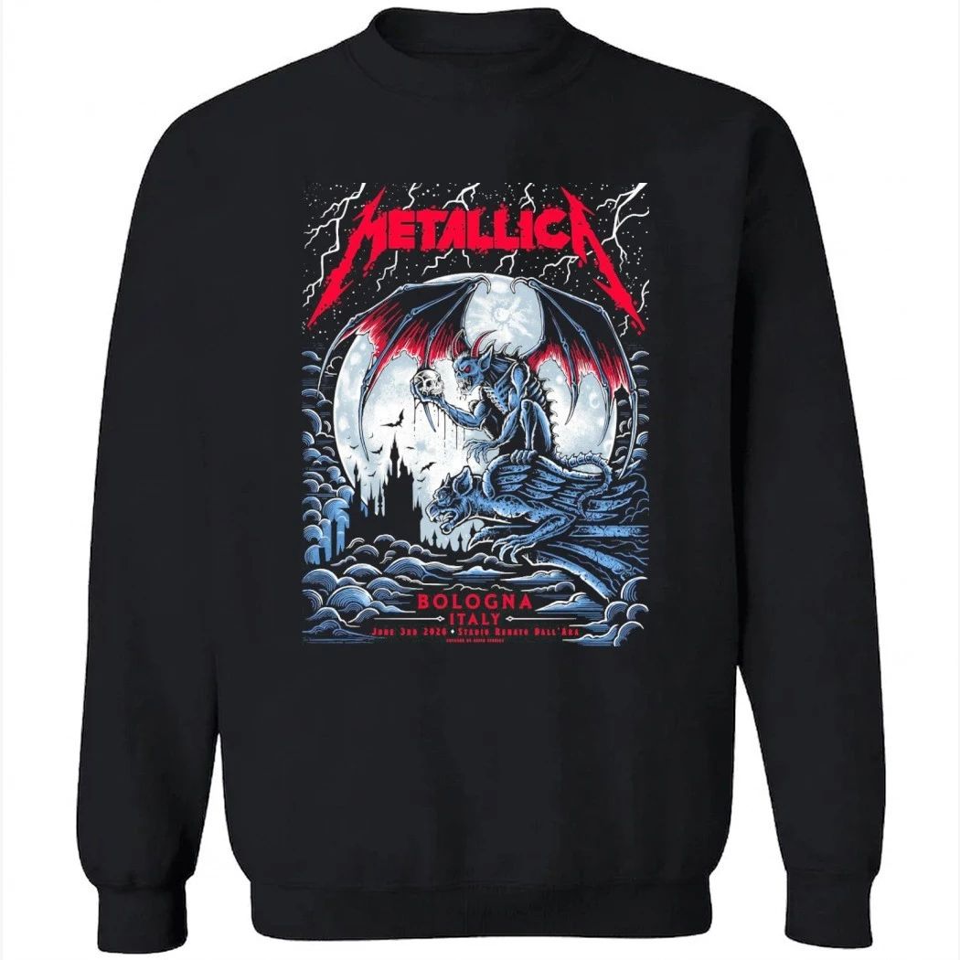 Metallica M72 Bologna Italy Shirt Stadio Renato June 3 Concert Heavy Metal T-Shirt