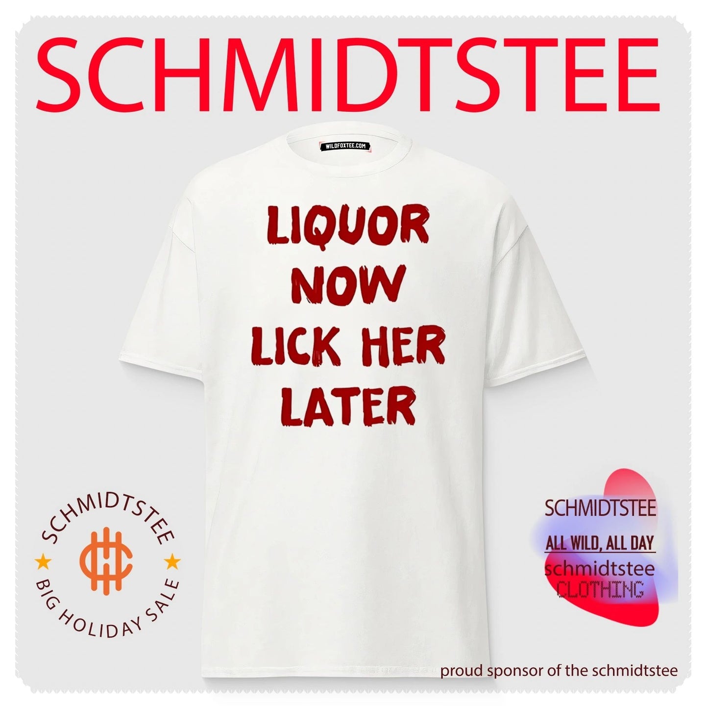 Liquor now lick her later simple text shirt