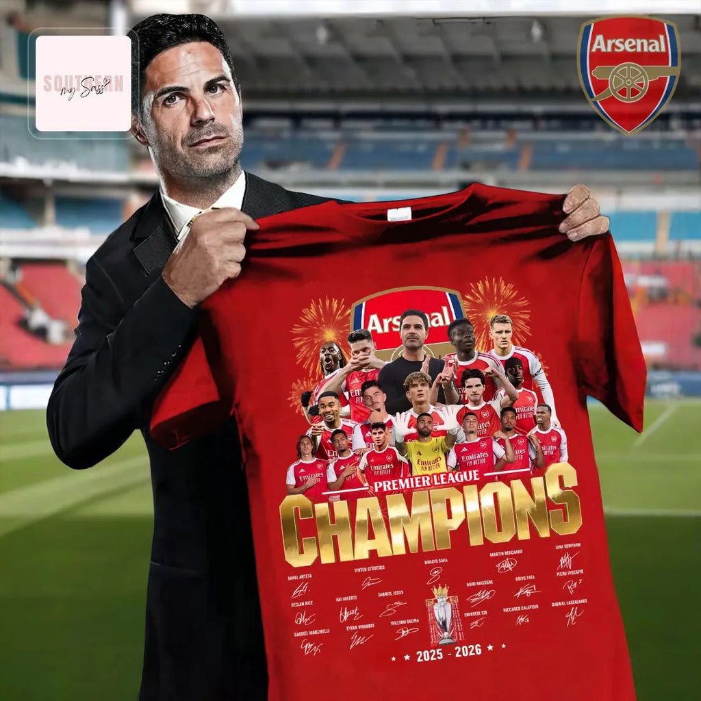 Arsenal Premier League Champions 2025-2026 Commemorative Unisex T-Shirt