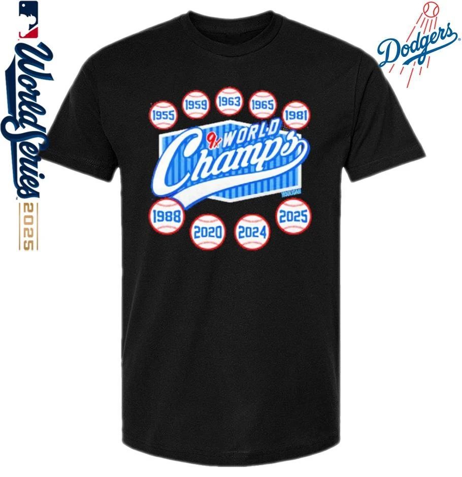 Los Angeles Dodgers 9x World Champs T-Shirt