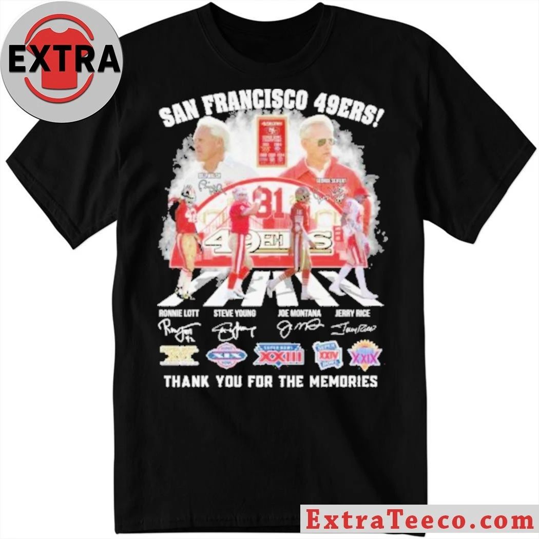 San Francisco 49ers Thank You For The Memories Lott Young Montana Rice T-Shirt