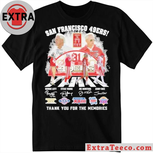 San Francisco 49ers Thank You For The Memories Lott Young Montana Rice T-Shirt