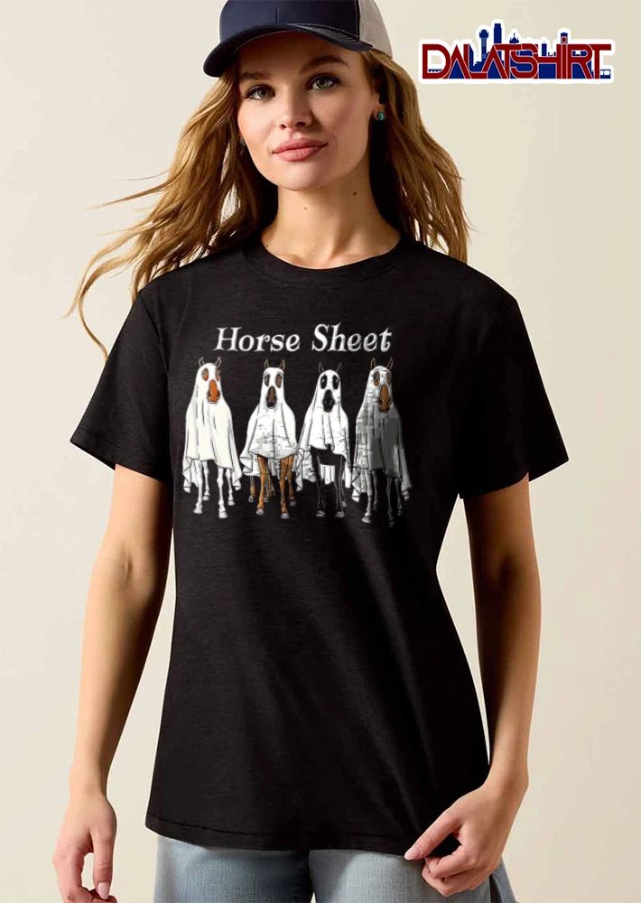 Horse Sheet four horses wearing ghost sheets shirt
