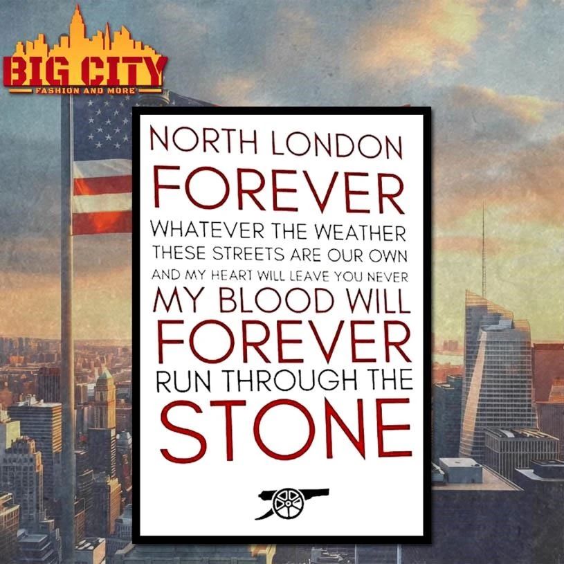 Arsenal Fc North London Forever Lyrics Football Fan Shirt