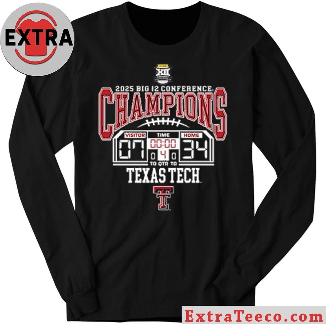Blue 84 Unisex Texas Tech Red Raiders 2025 Big 12 Conference Champions December 6, 2025 overwhelming 34-7 win over BYU at AT&T Stadium in Arlington, Texas Shirt