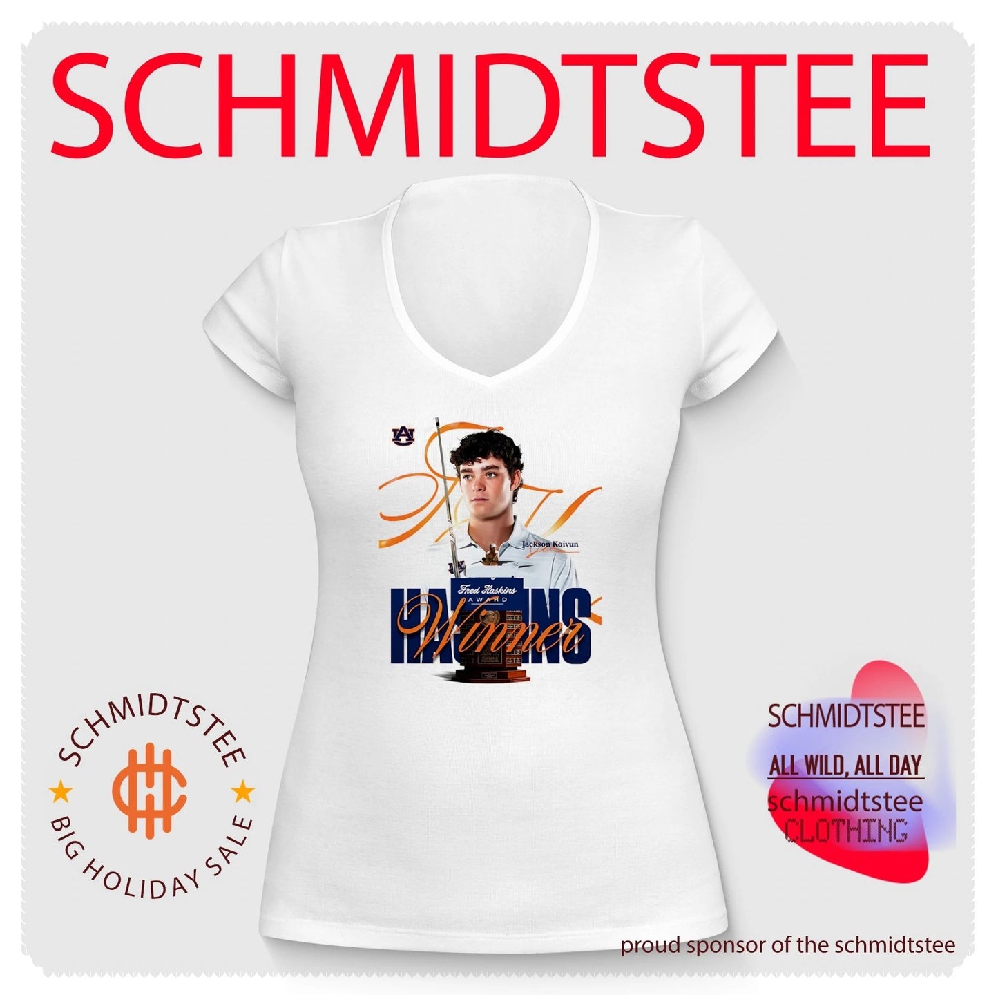 Auburn University Jackson Koivun Fred Haskins Award winner shirt