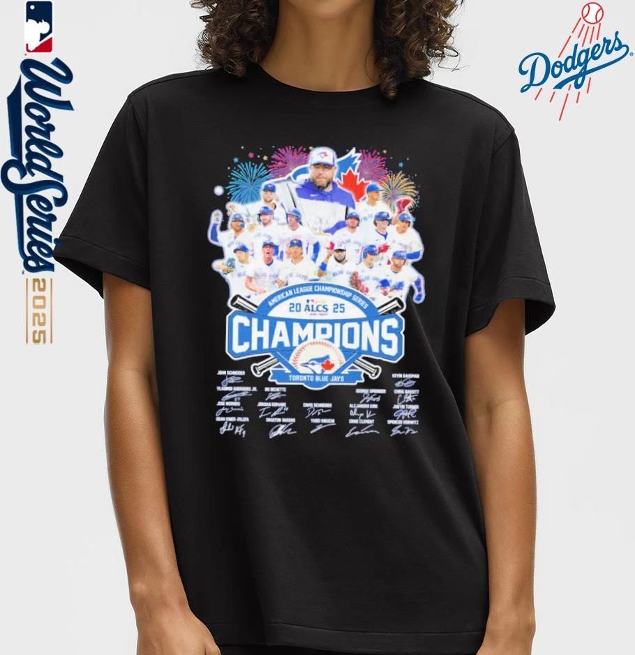 Toronto Blue Jays Baseball 2025 MLB ALCS Champions Signatures T-Shirt