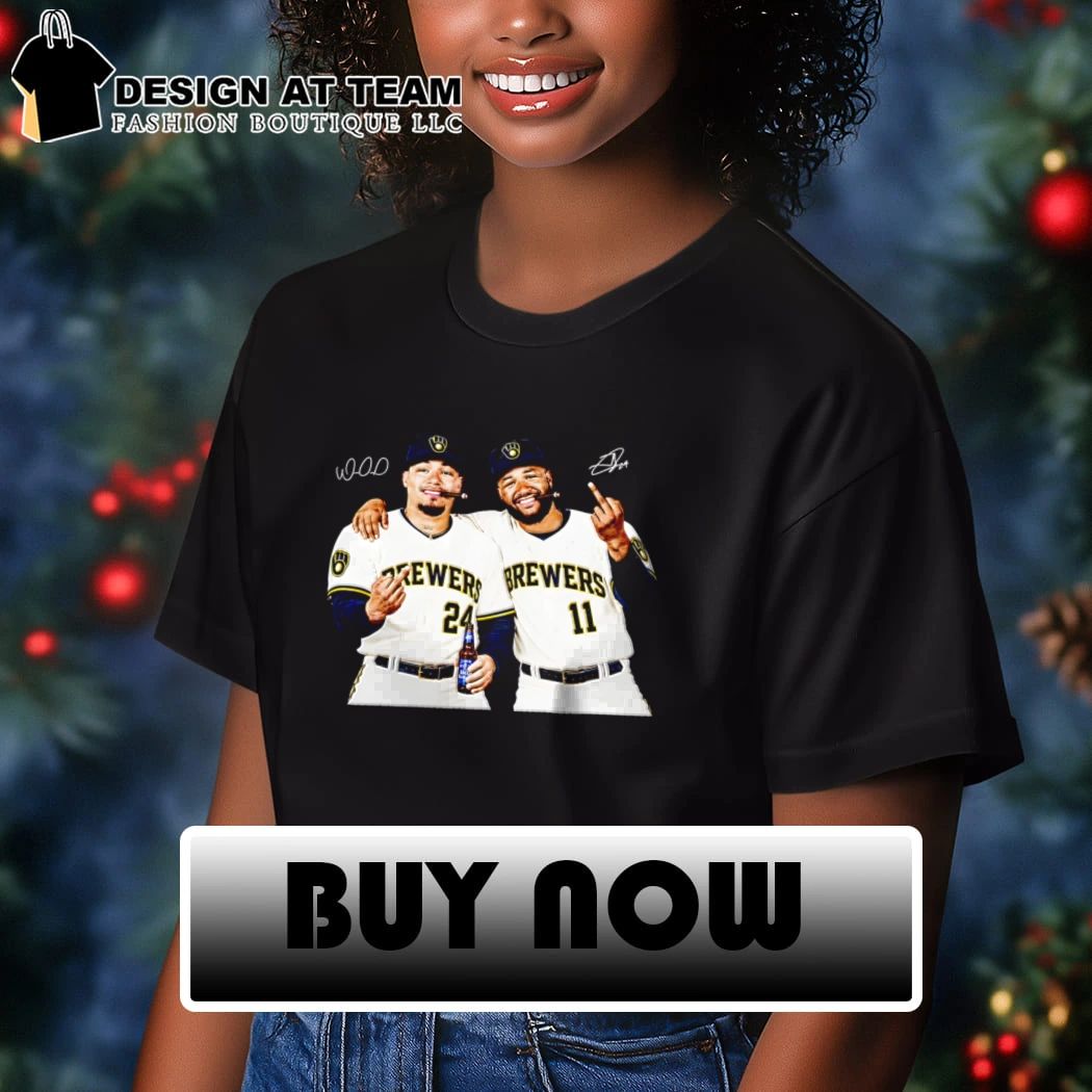 Milwaukee Brewers Baseball Duo Celebration Graphic signature shirt