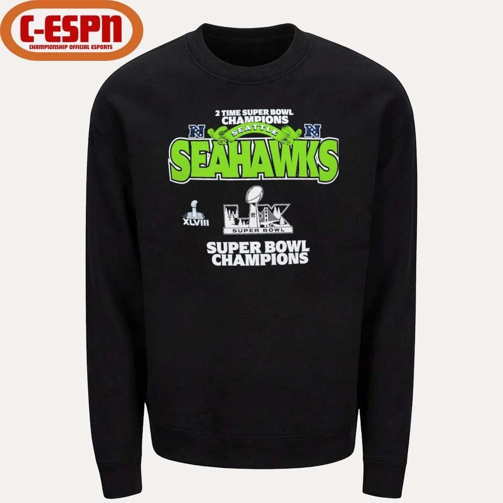 Seattle Seahawks 2-Time Super Bowl Champions Primetime T-Shirt