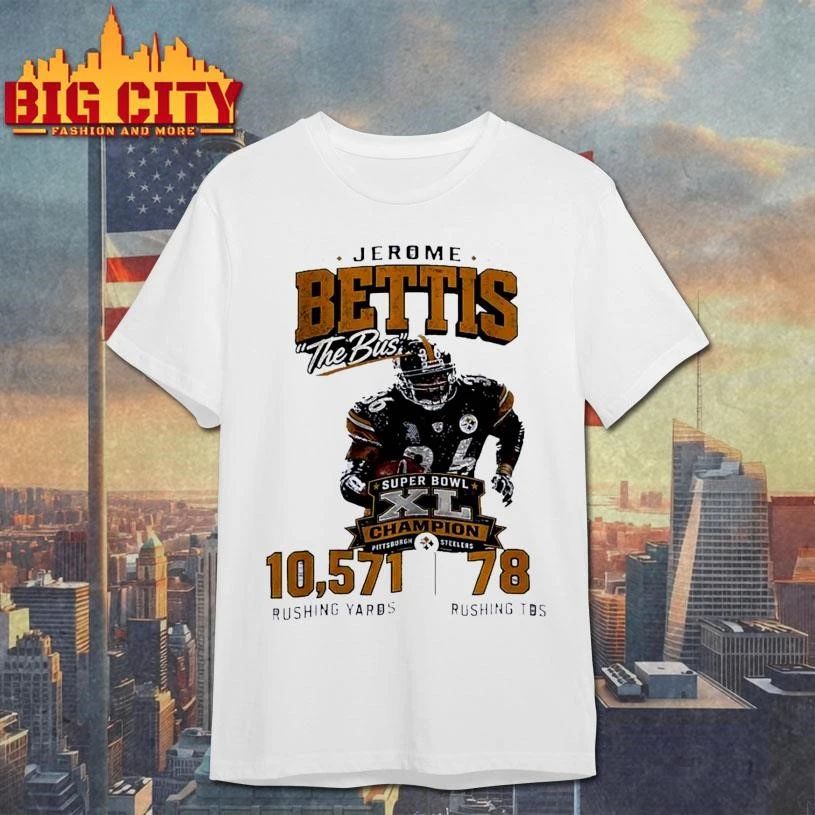 Jerome Bettis The Bus Pittsburgh Steelers Super Bowl XL Champion Football T Shirt