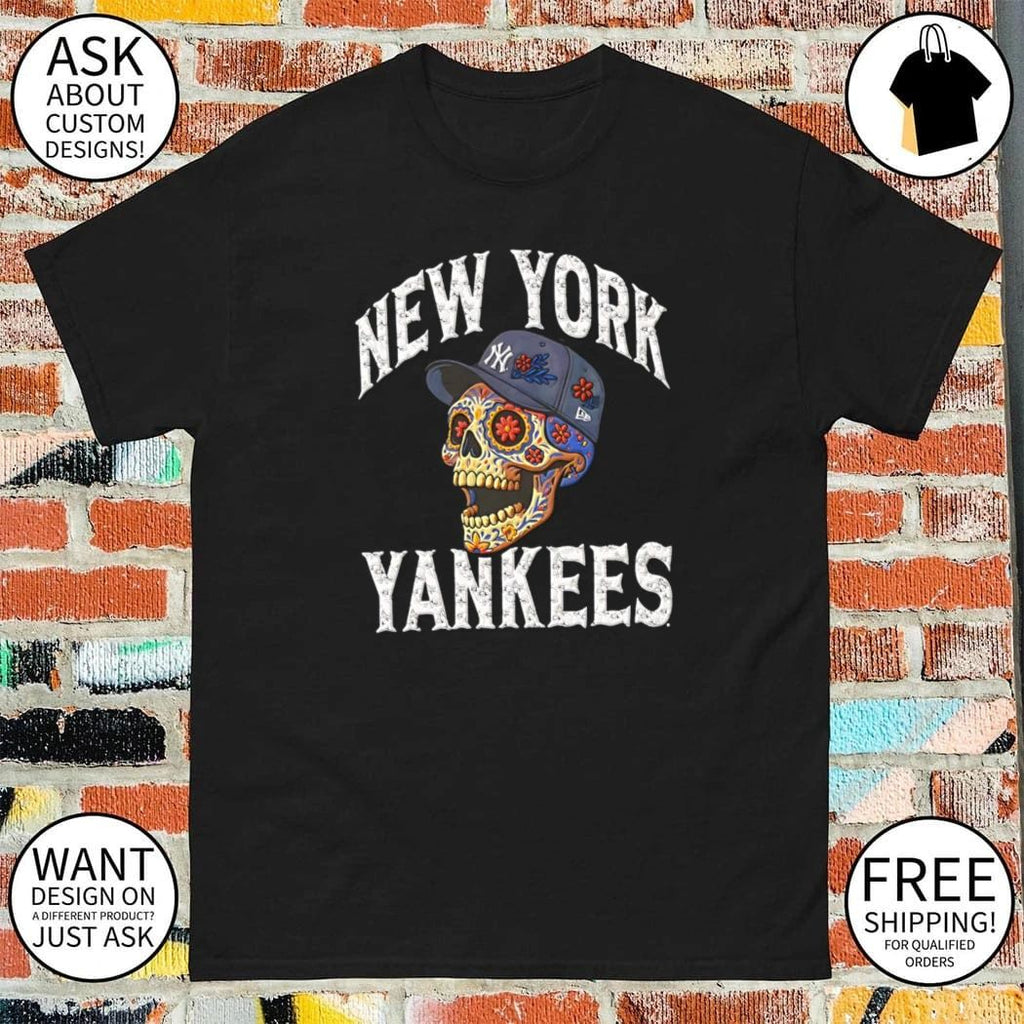 New York Yankees Sugar Skull Floral Baseball shirt