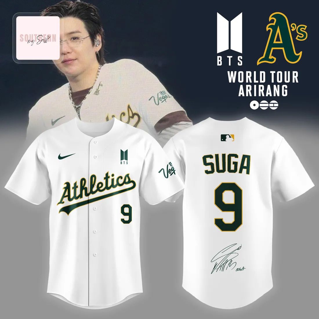 BTS Suga Oakland Athletics Las Vegas 2026 Limited Edition Baseball Jersey