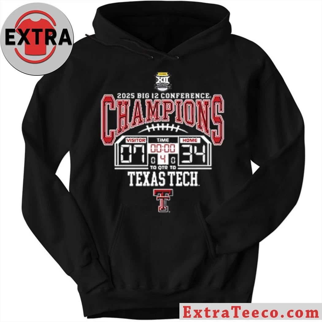 Blue 84 Unisex Texas Tech Red Raiders 2025 Big 12 Conference Champions December 6, 2025 overwhelming 34-7 win over BYU at AT&T Stadium in Arlington, Texas Shirt