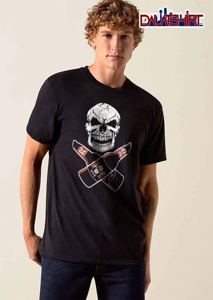 Skull Crossbones Beer Bottles Heavy Metal Rocker shirt