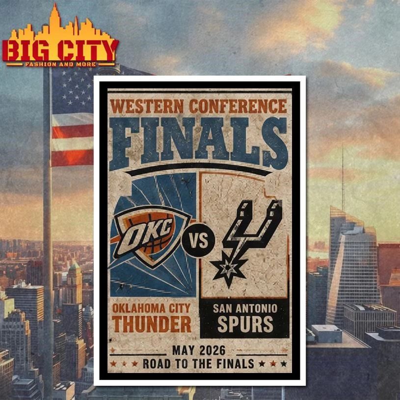 OKC Thunders Vs San Antonio Spurs 2026 NBA Western Conference Finals Playoffs Road To The Finals 2026 Shirt