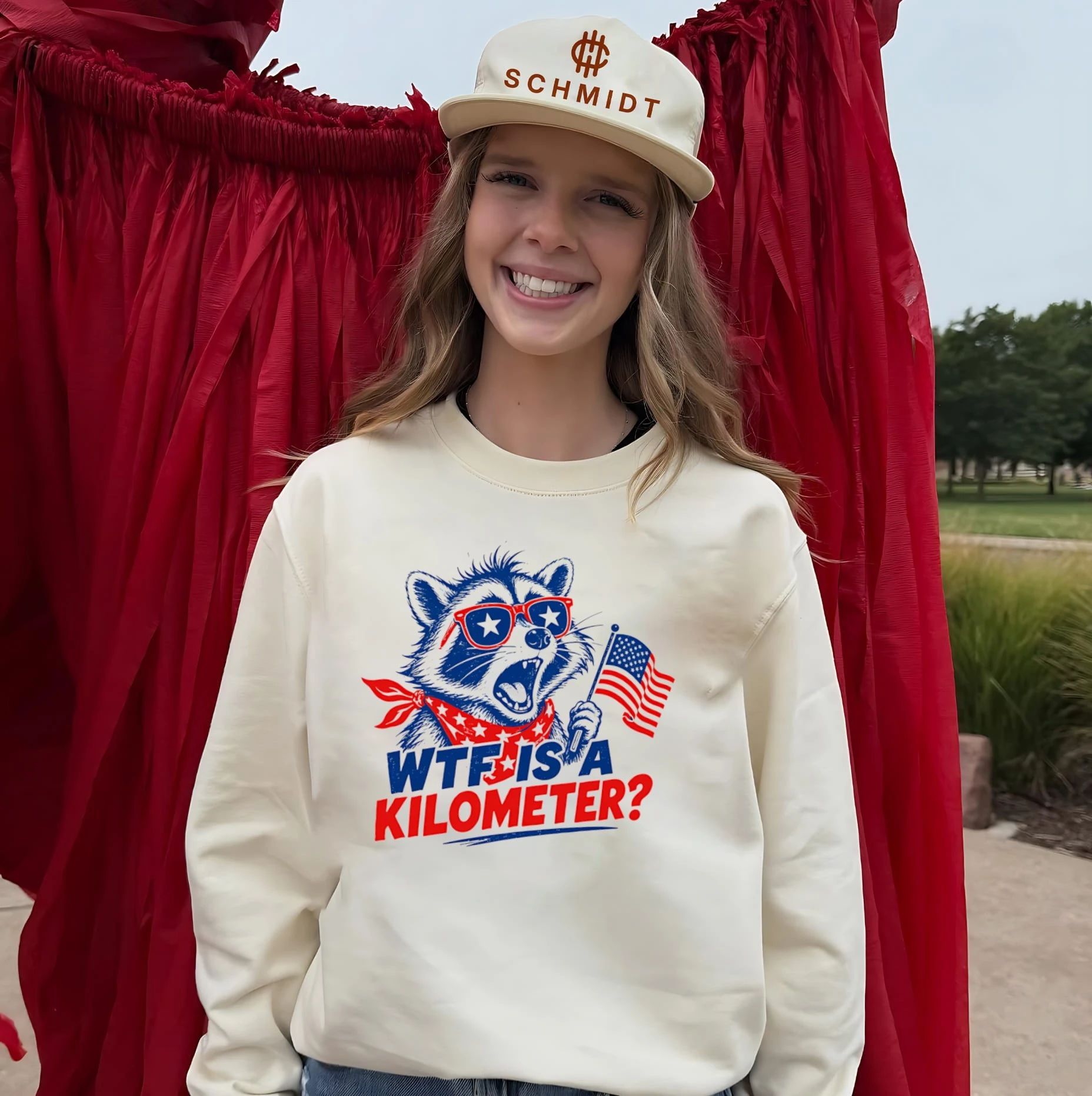 WTF Is a Kilometer 4th of July Raccoon shirt