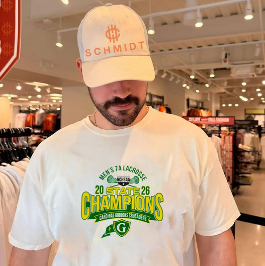 Cardinal Gibbons Crusaders 2026 NCHSAA Men’s 7A Lacrosse Champions shirt