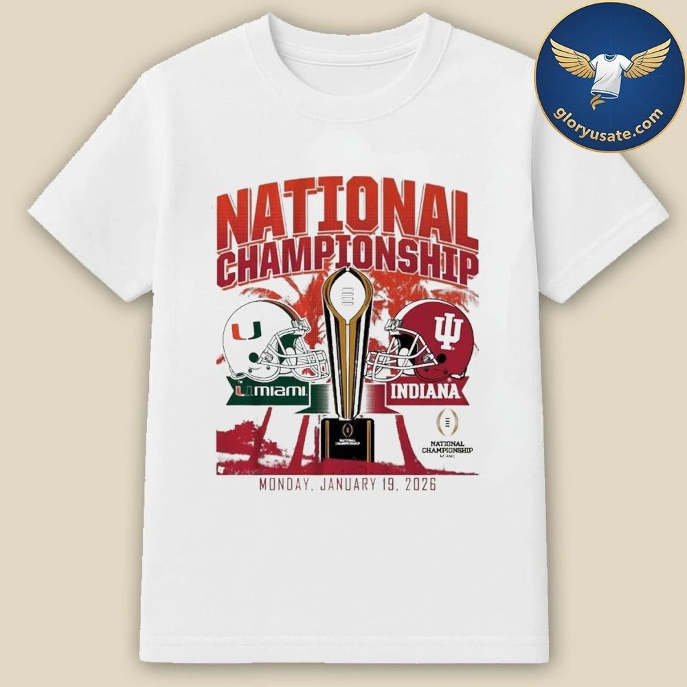 Miami Hurricanes Vs Indiana Hoosiers College Football Playoff 2026 National Championship Vintage Helmet T-Shirt