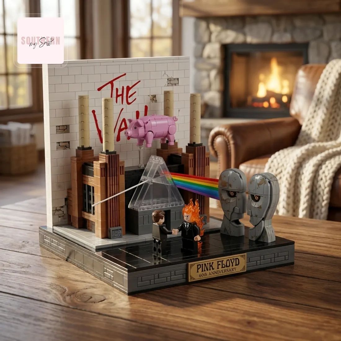 Pink Floyd 60th Anniversary Iconic Album Art Commemorative Building Brick Set