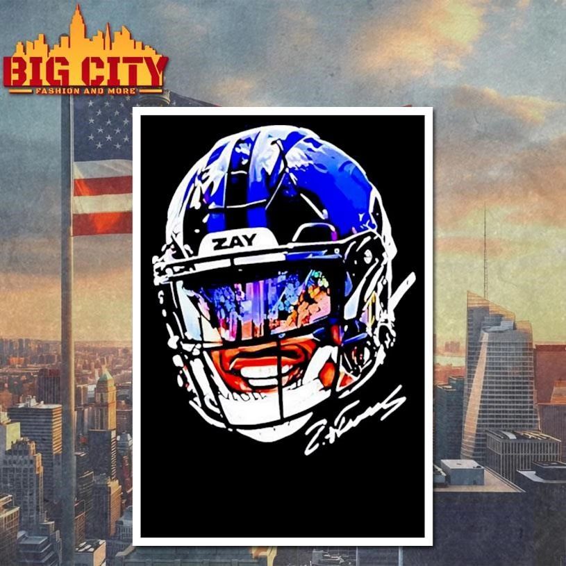 Zay Flowers Baltimore Ravens big face helmet signature graphic shirt