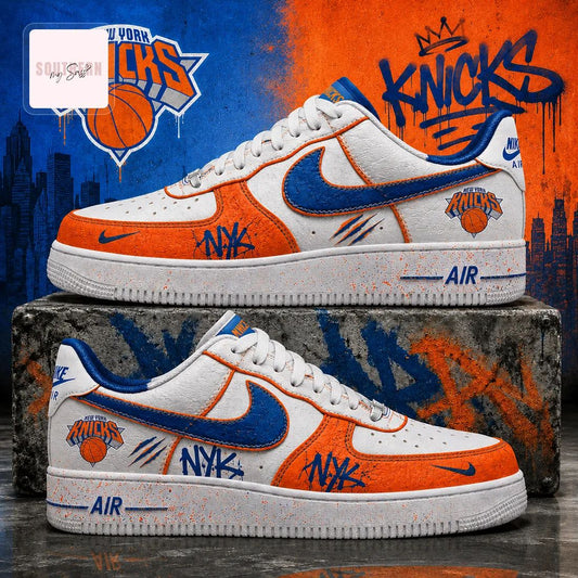 New York Knicks NYK Custom Playoffs Limited Edition Air Force 1 Sneakers
