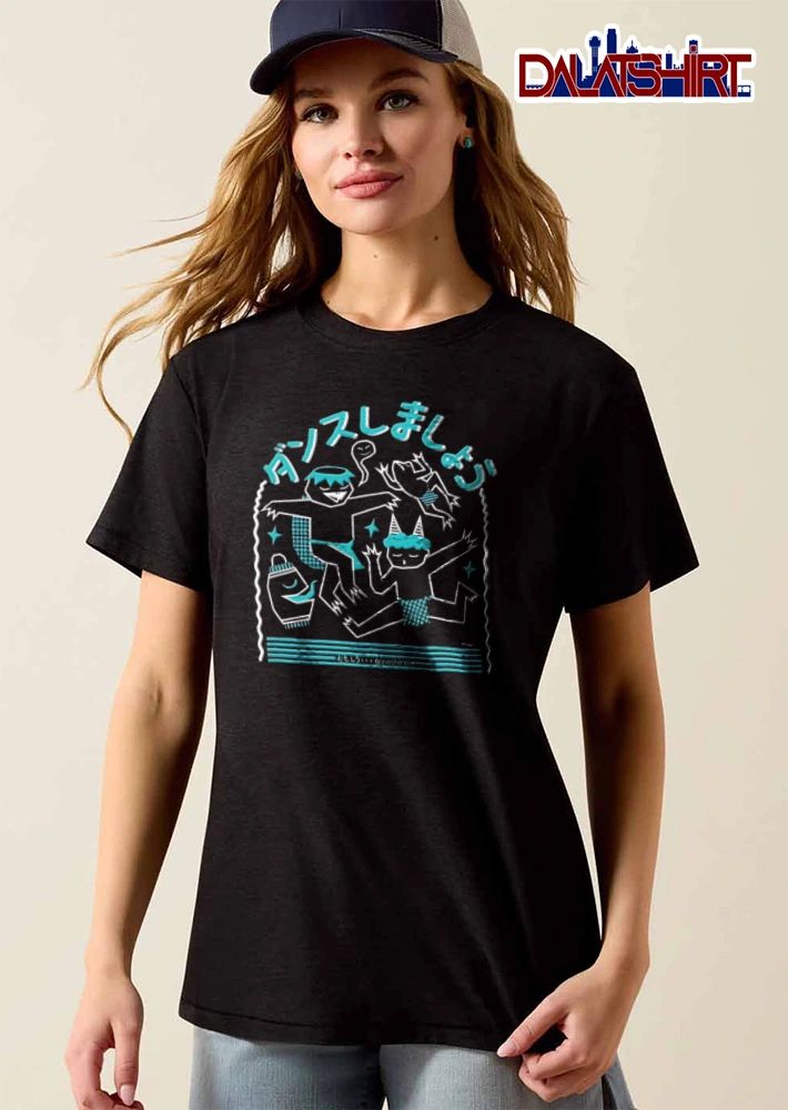 Japanese yokai dancing cartoon style shirt