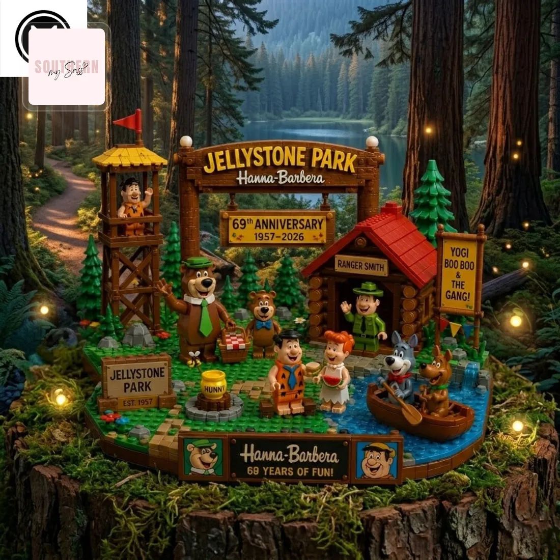 Hanna-Barbera 69th Anniversary Jellystone Park Yogi Bear Retro Commemorative Building Blocks