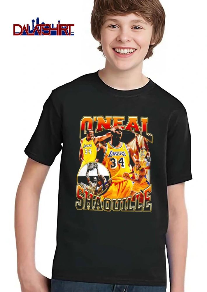 Los Angeles Lakers Shaquille Raiqwon Oneal playing basketball collage shirt