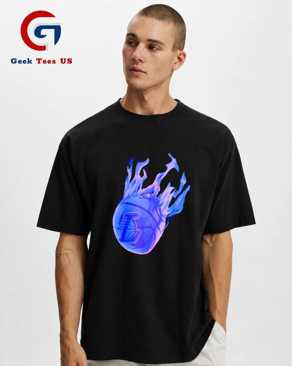 Los Angeles Lakers NBA Basketball flaming shirt