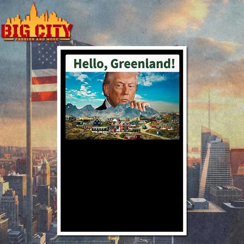 Funny President Trump Hello Greenland Shirt