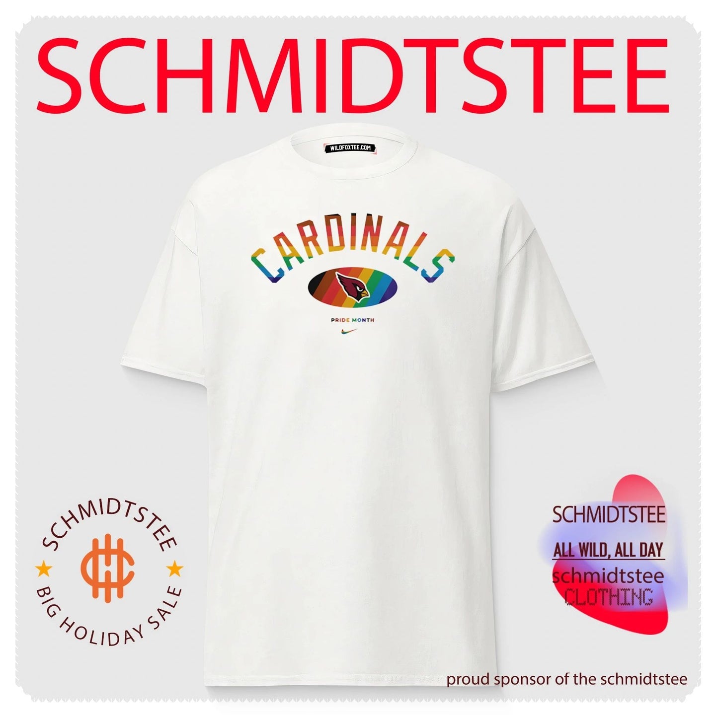 Arizona Cardinals Pride Month Rainbow logo shirt