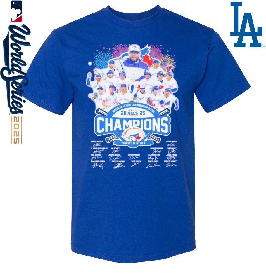 Toronto Blue Jays Baseball 2025 MLB ALCS Champions Signatures T-Shirt