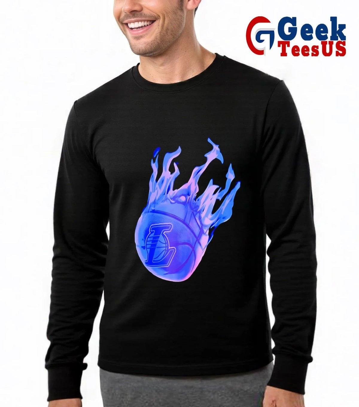Los Angeles Lakers NBA Basketball flaming shirt