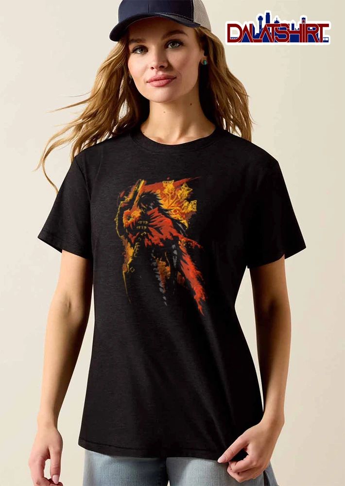 Hellsing Alucard anime character holding gun red cloak shirt
