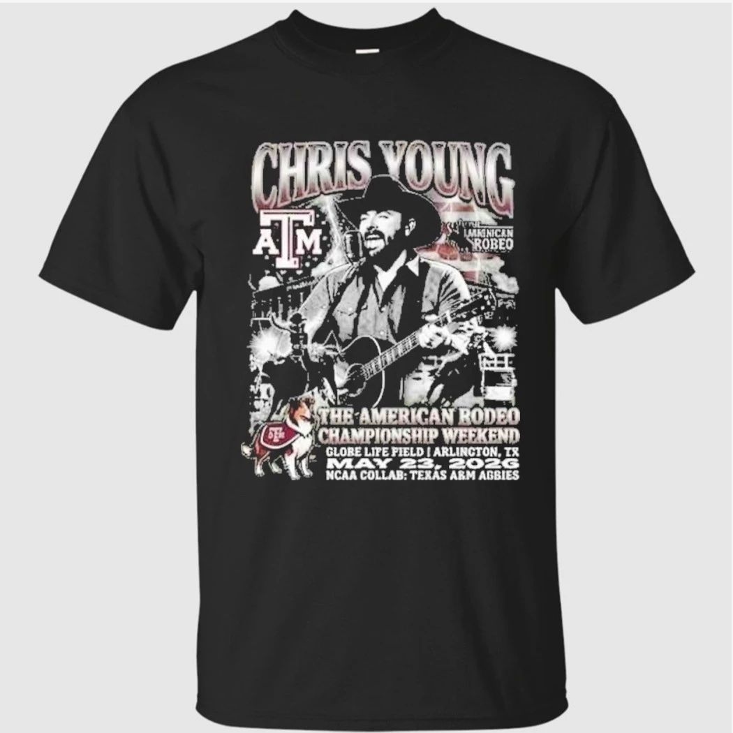 Chris Young The American Rodeo Championship Weekend 2026 At Globe Life Field Arlington TX On May 23 2026 Texas A&M Aggies NCAA Vintage Bootleg Shirt