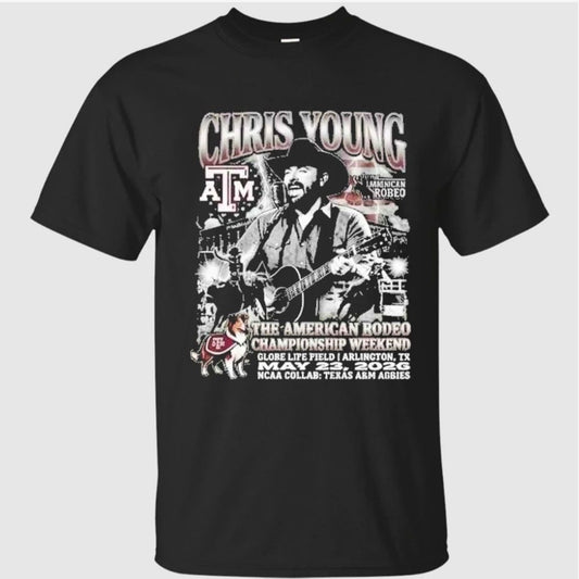 Chris Young The American Rodeo Championship Weekend 2026 At Globe Life Field Arlington TX On May 23 2026 Texas A&M Aggies NCAA Vintage Bootleg Shirt