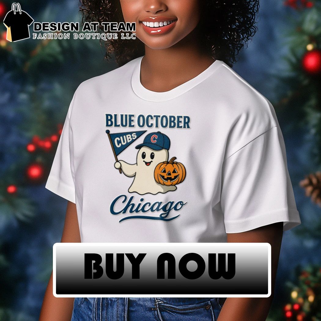Chicago Cubs Blue October Halloween Ghost Baseball Pumpkin shirt