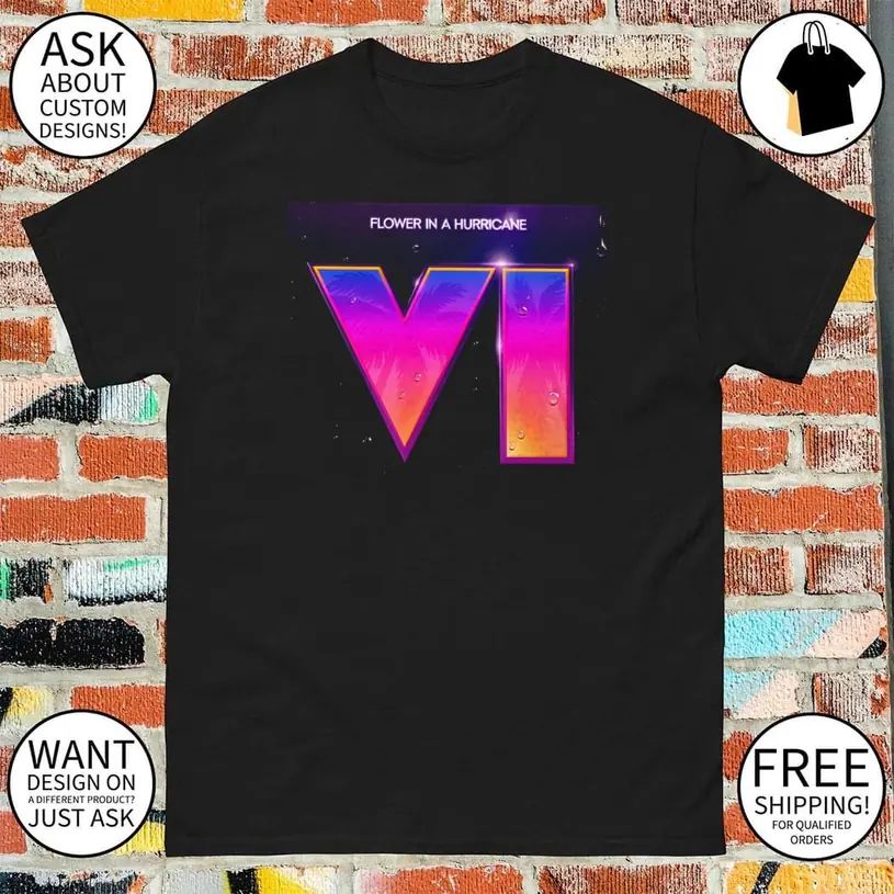 Flower in a Hurricane VI Tropical Synthwave shirt