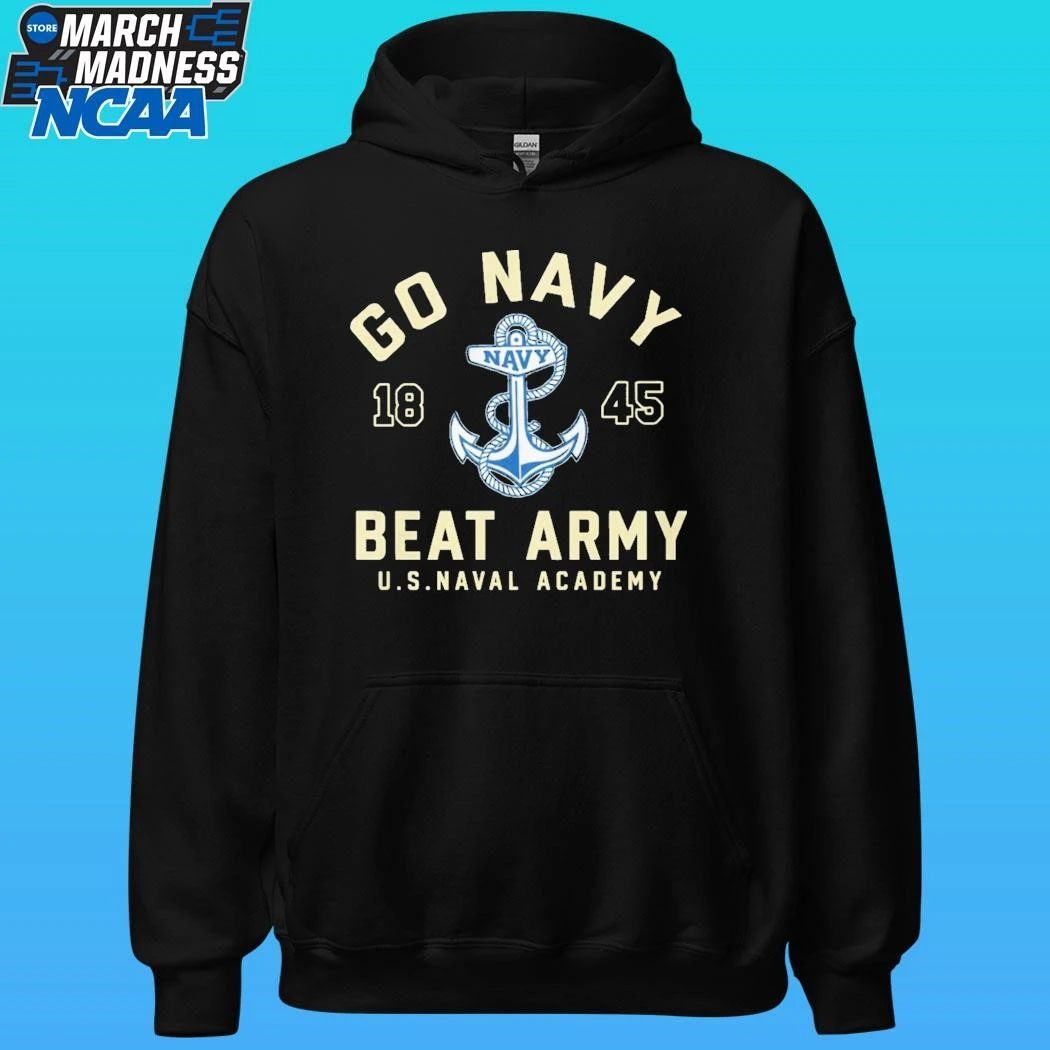 Go Navy Midshipmen Football Go Navy Beat Army 1845 Logo Shirt