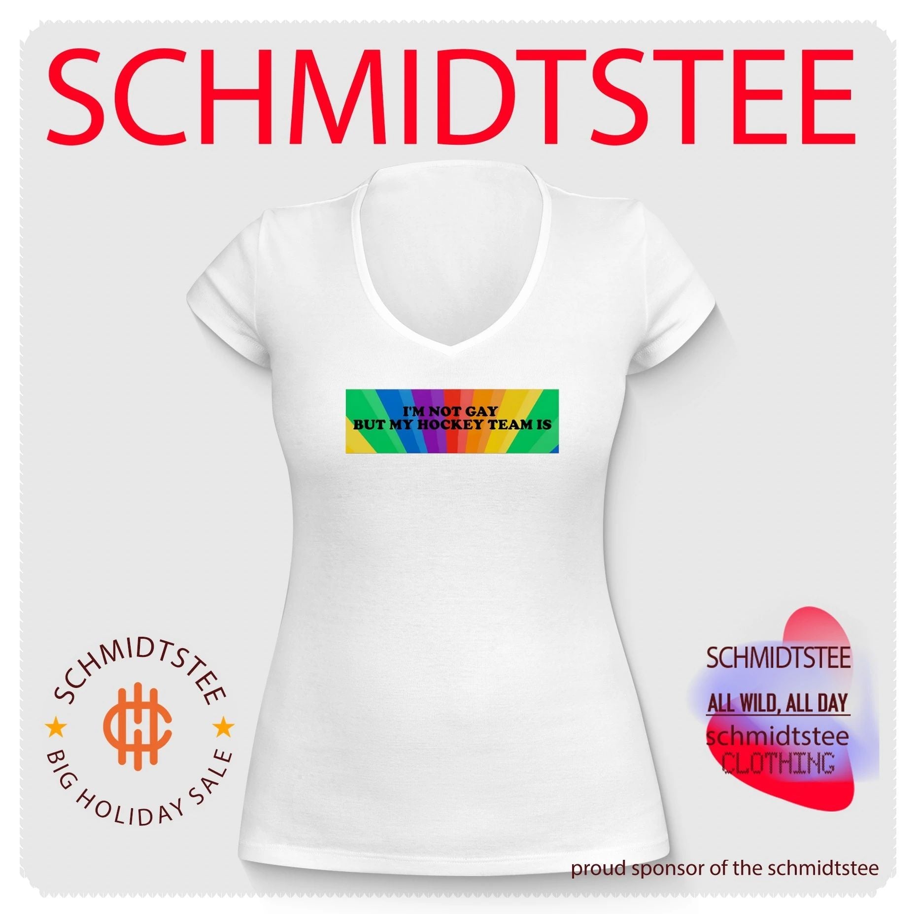 I’m not gay but my hockey team is Pride rainbow background shirt