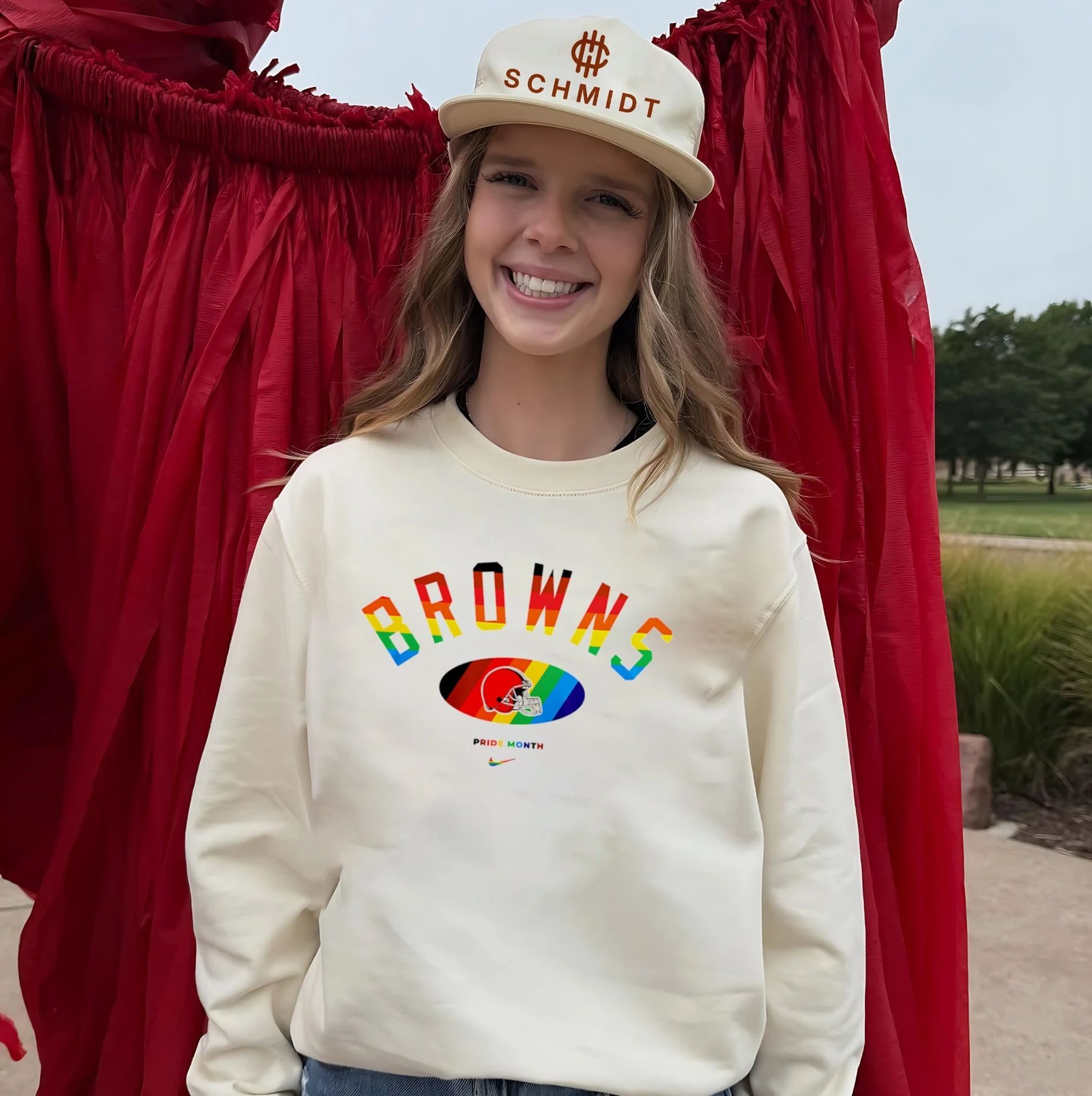 Cleveland Browns Pride Month Rainbow logo shirt