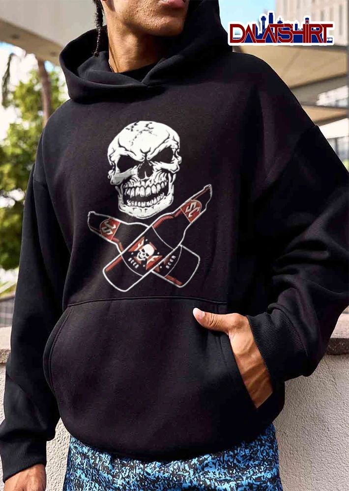 Skull Crossbones Beer Bottles Heavy Metal Rocker shirt