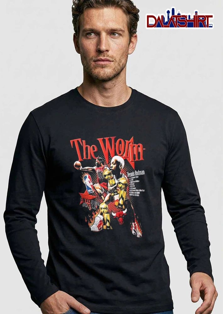 Chicago Bulls Collin Dennis Rodman The Worm holding trophies basketball player shirt