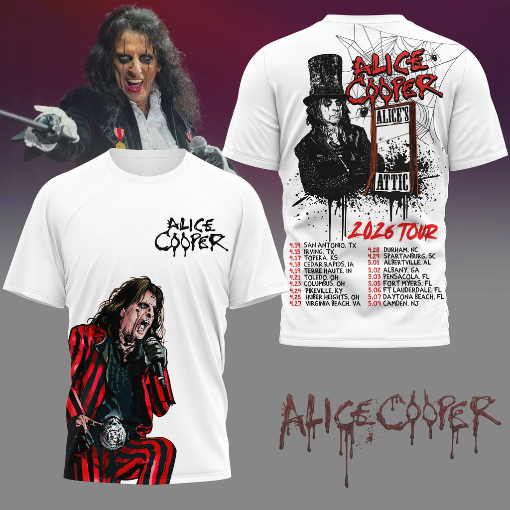 Alice Cooper Alice’s Attic 2026 Tour T-Shirt