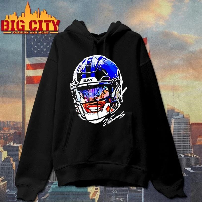 Zay Flowers Baltimore Ravens big face helmet signature graphic shirt