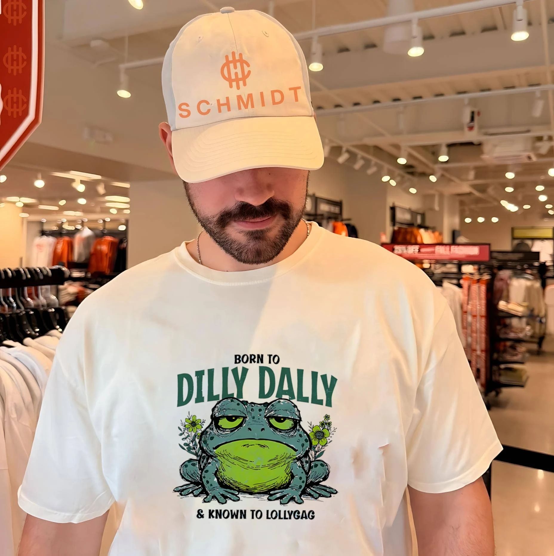 Born to dilly dally and known to lollygag frog cartoon shirt