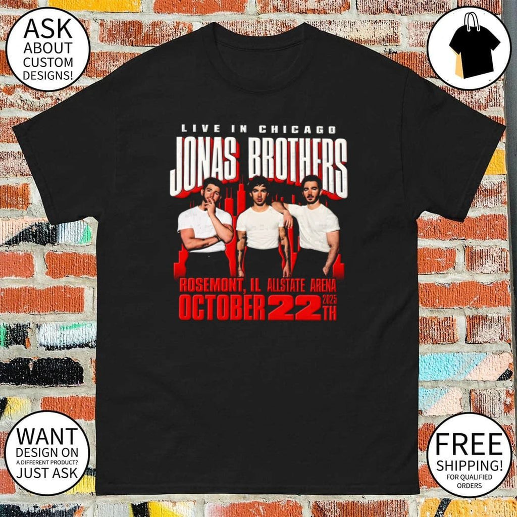 Jonas Brothers Rosemont IL City Tee 2026 Live At Allstate ArJonas Brothers Rosemont IL City shirt