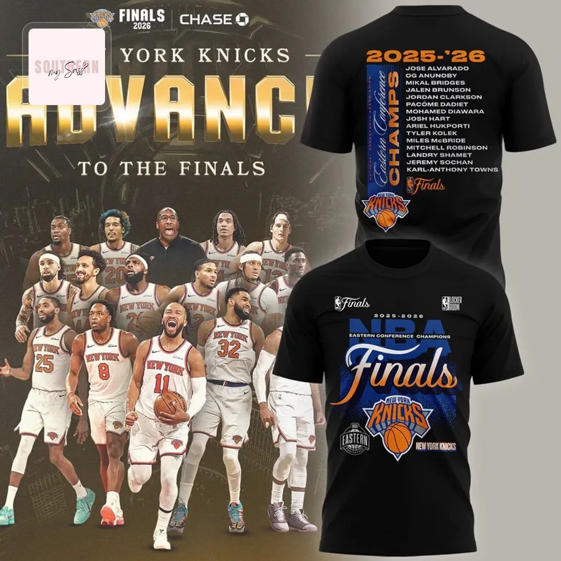 New York Knicks NBA Finals 2025-2026 Eastern Conference Champions 3D T-Shirt