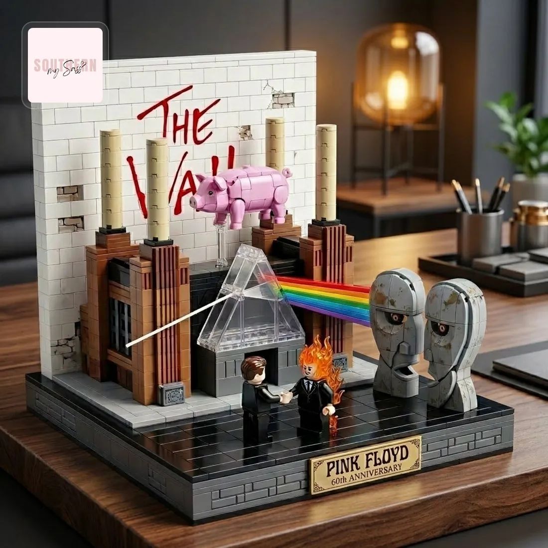 Pink Floyd 60th Anniversary Iconic Album Art Commemorative Building Brick Set