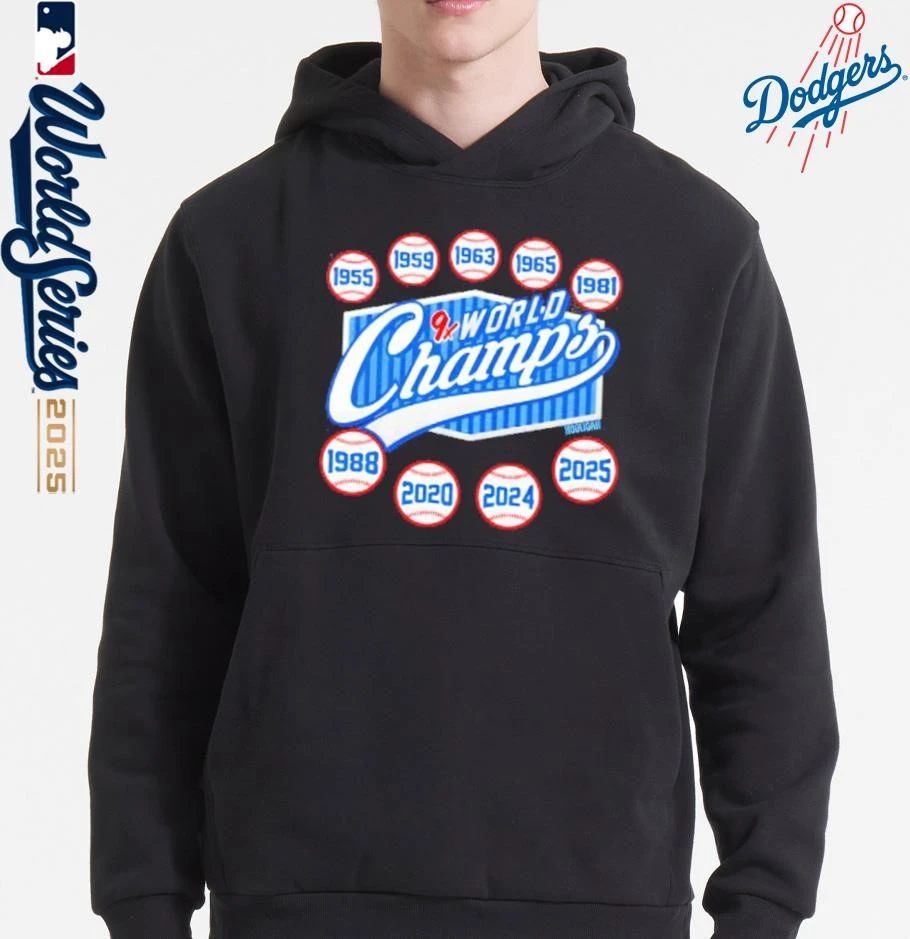 Los Angeles Dodgers 9x World Champs T-Shirt